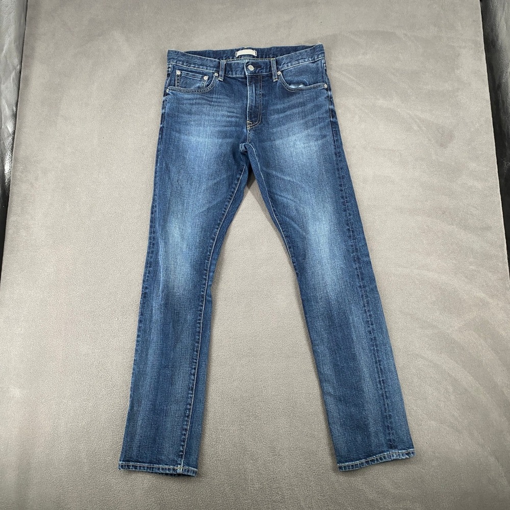 Uniqlo Mens Slim Fit Straight Leg Jeans Blue Denim 32x32 321-135741